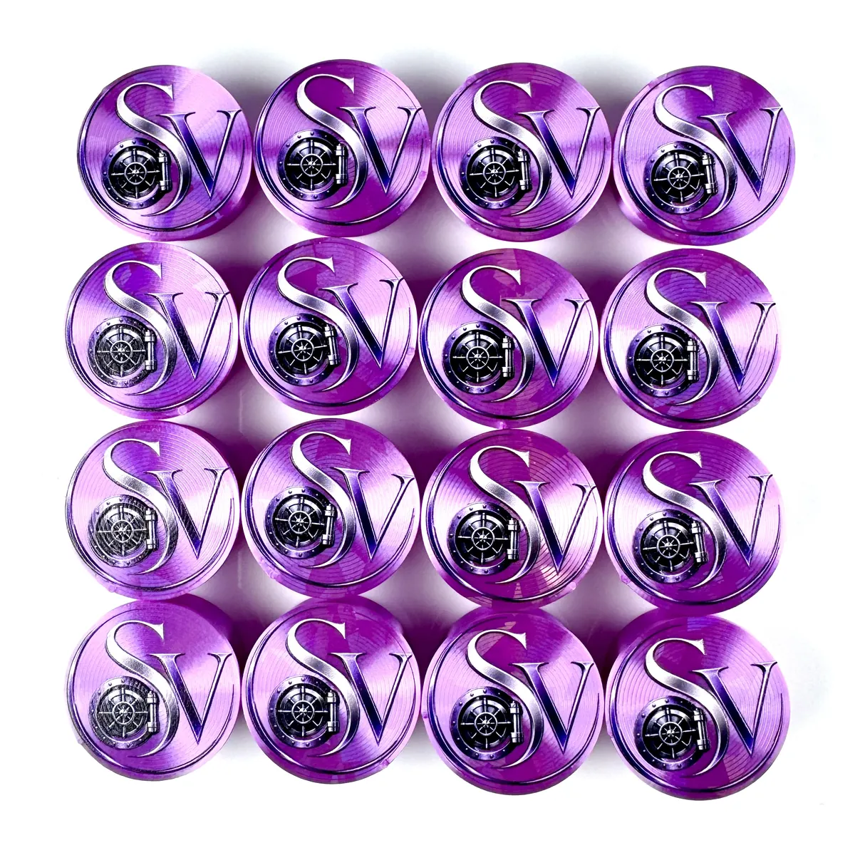 Purple SV logo caps