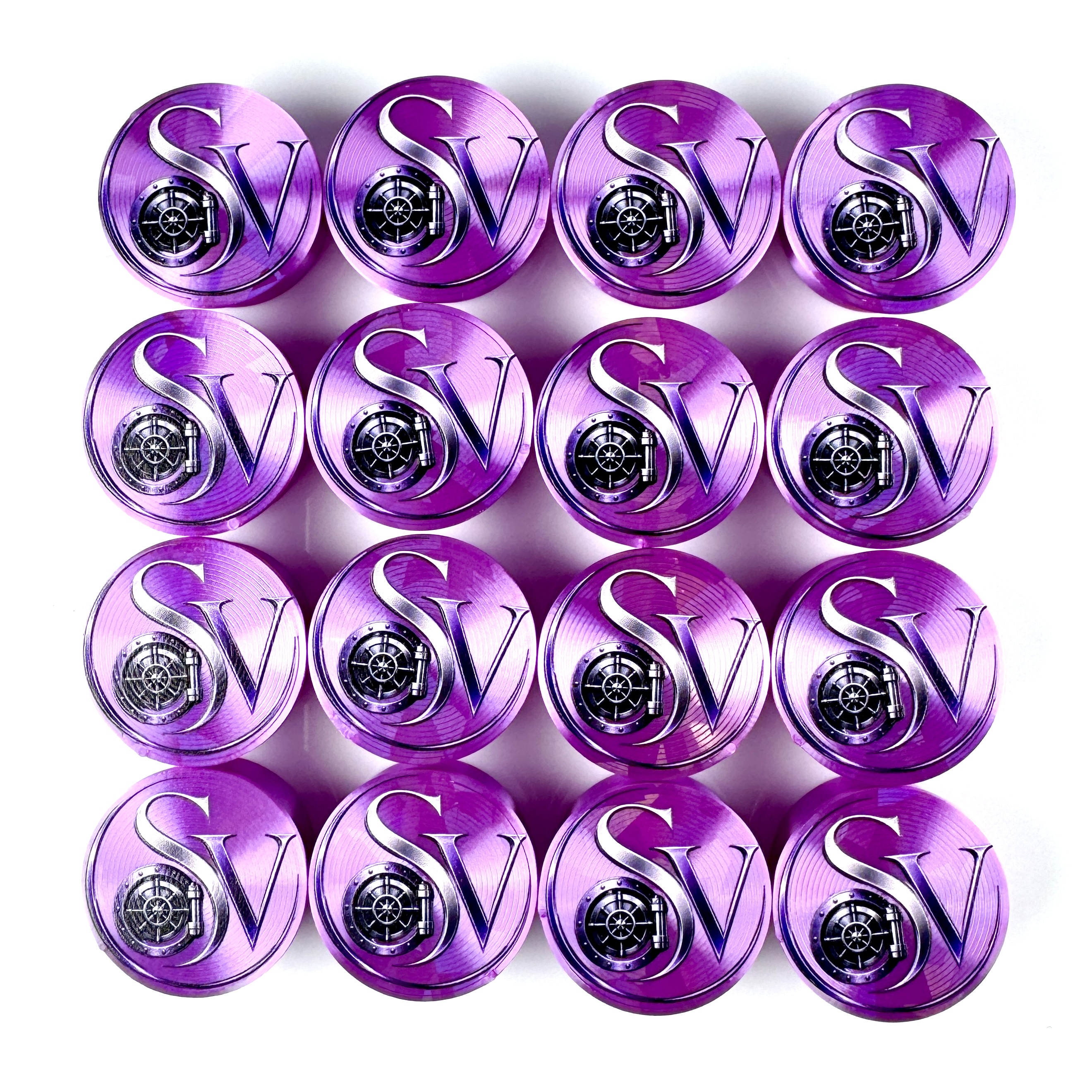 Purple SV logo caps