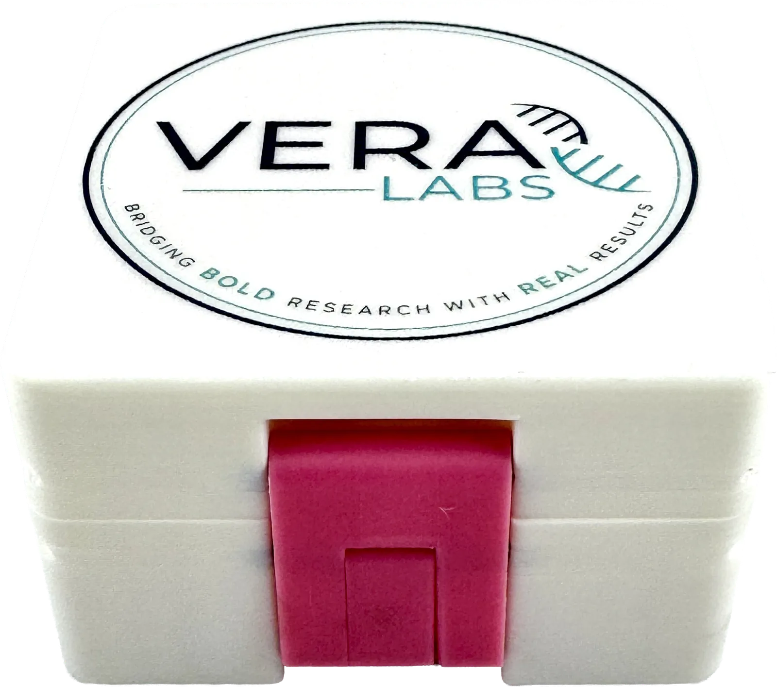 White vial box with a Vera Labs logo printed on the lid